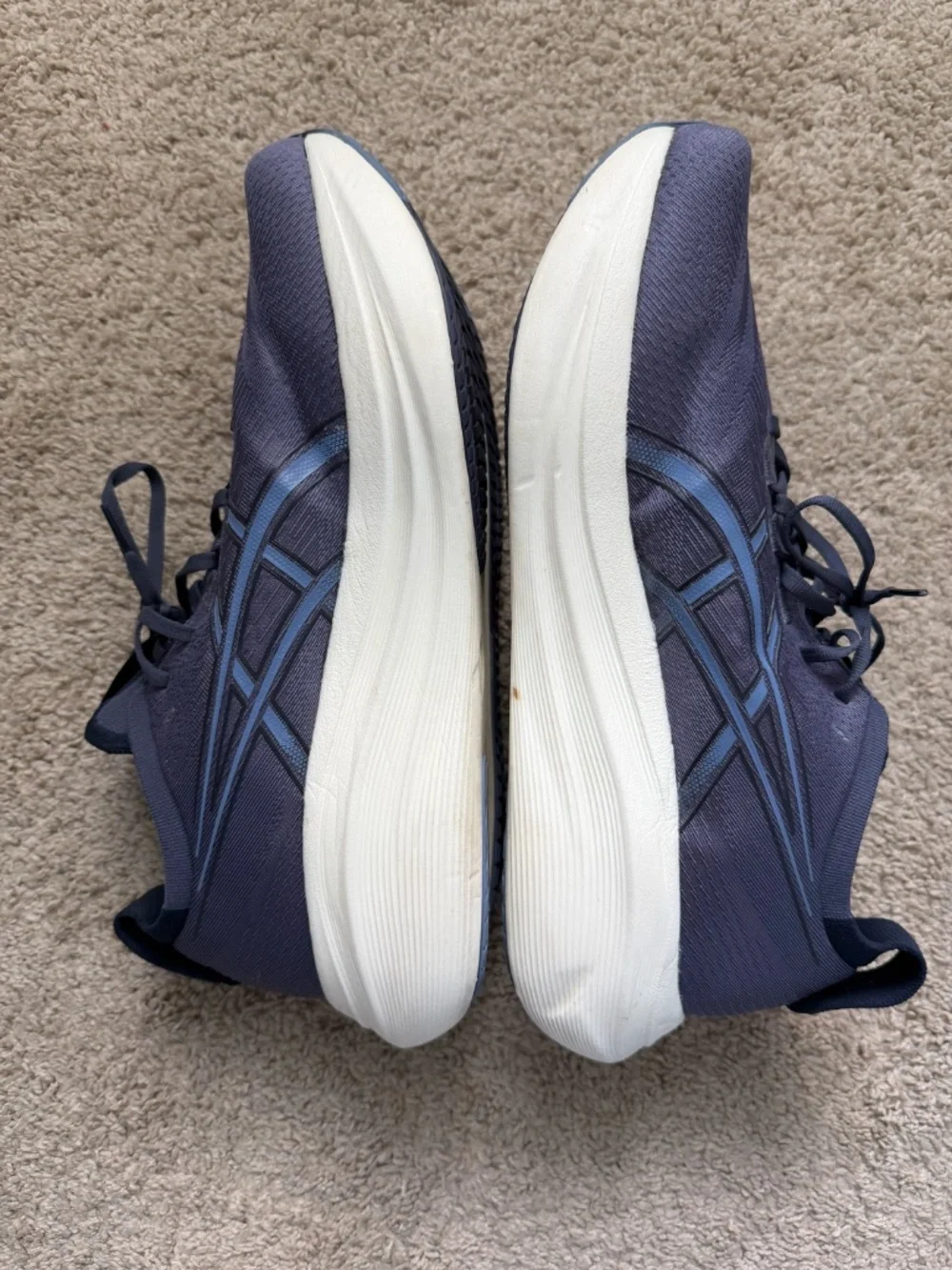 ASICS GEL Nimbus 27 Size 13 Wide Mens Navy Blue Running Sneakers 1011B956